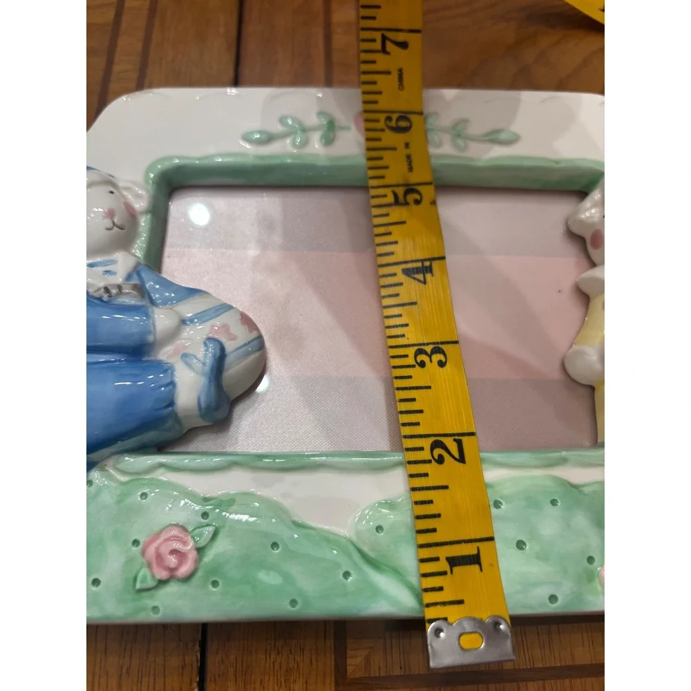 Charpente Lamb Picture Frame Nursery Baby Room Decor Blue Yellow Pink